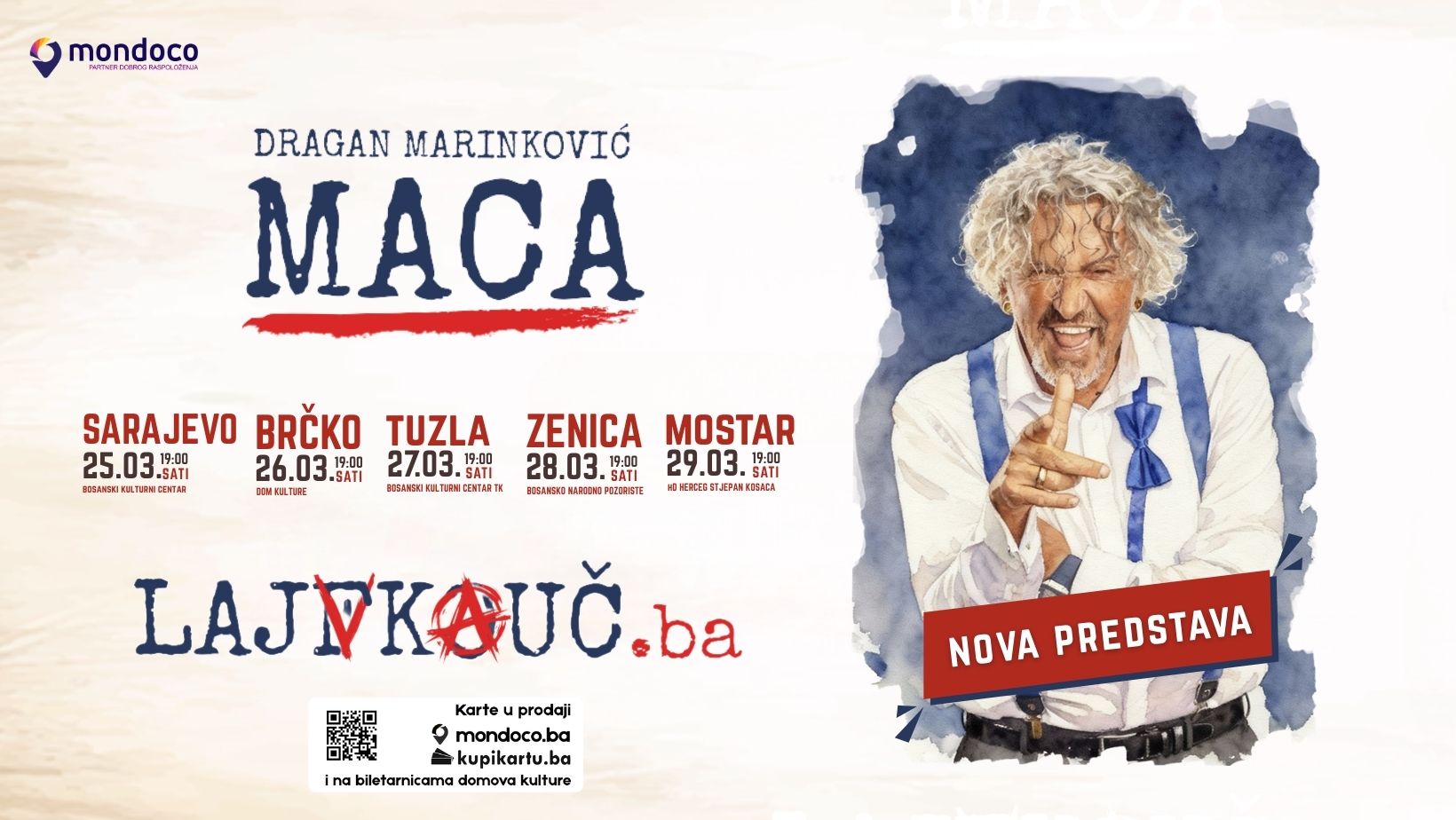 Nova predstava Dragana Marinkovića Mace-Lajfkouč.ba kreće na prvu BH turneju