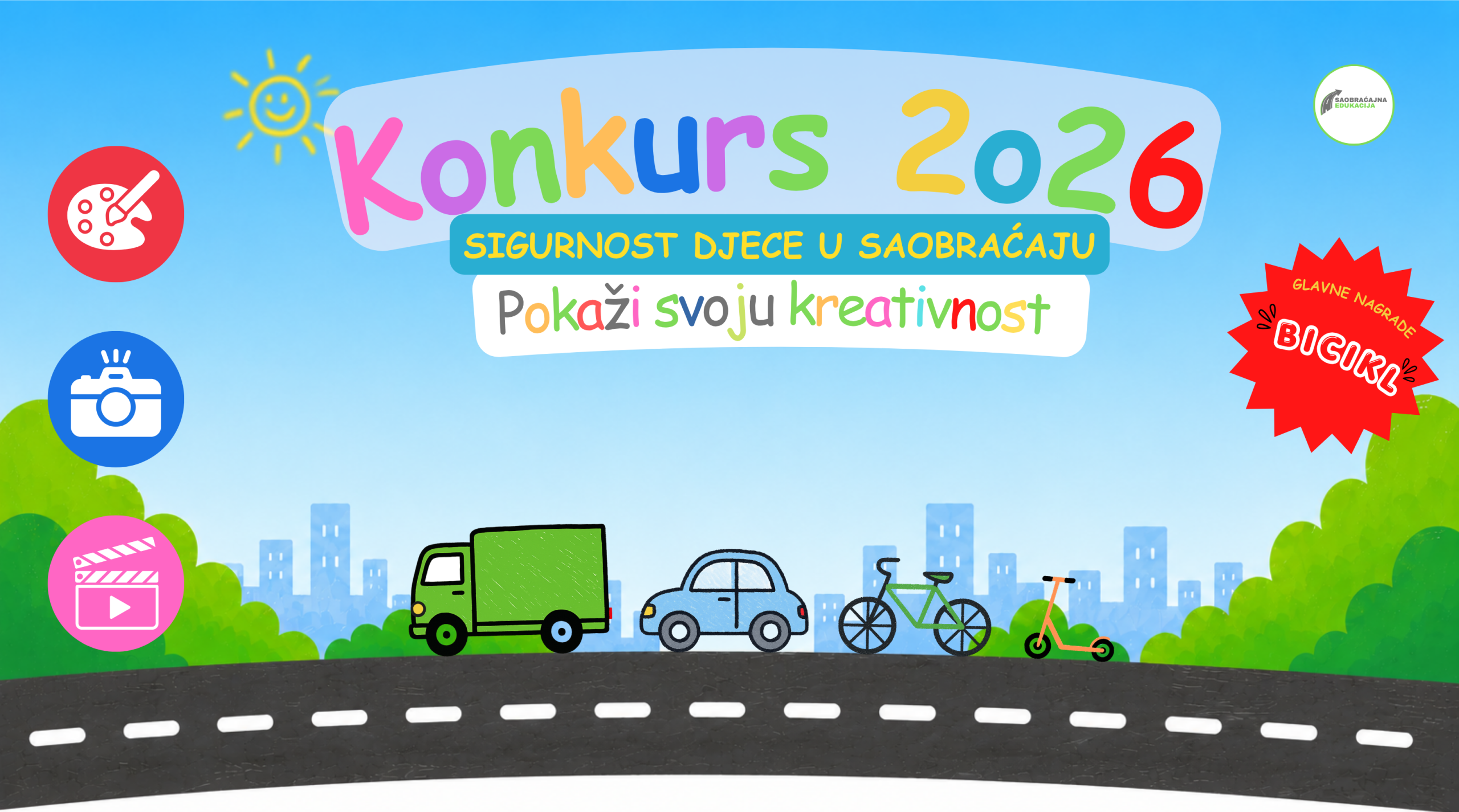 Otvoren je konkurs „Sigurnost djece u saobraćaju, pokaži svoju kreativnost 2026“