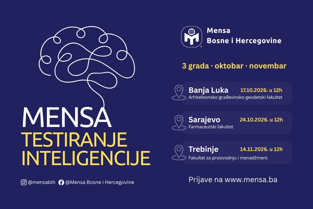 Mensa BiH organizuje testiranje inteligencije u Sarajevu i u Banjoj Luci